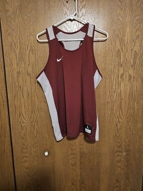 Nike Mens Maroon Mesh Athletic Jersey Basketball Reversible